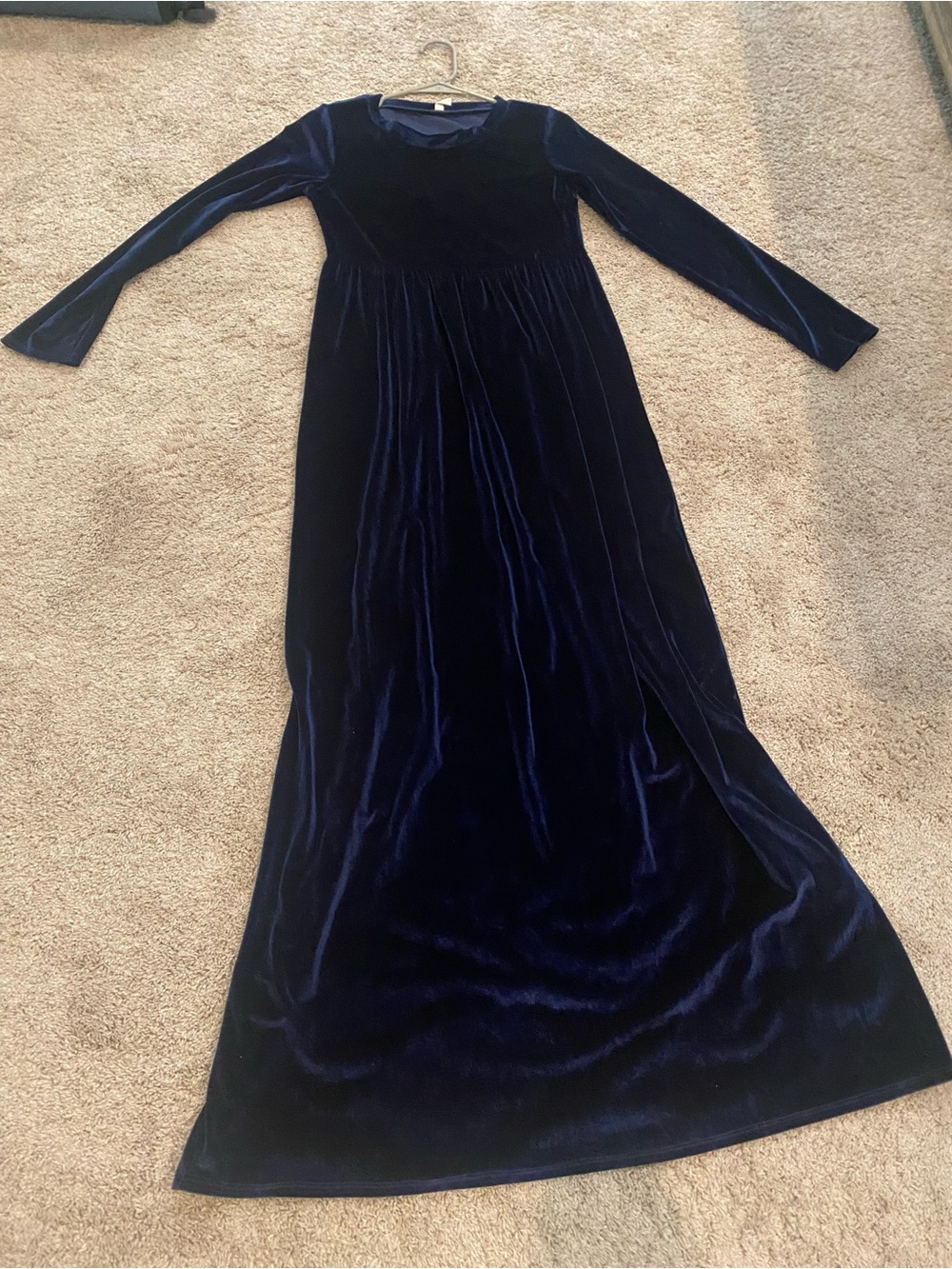 Pinkblush Women’s Long Velvet Maxi Dress - Navy